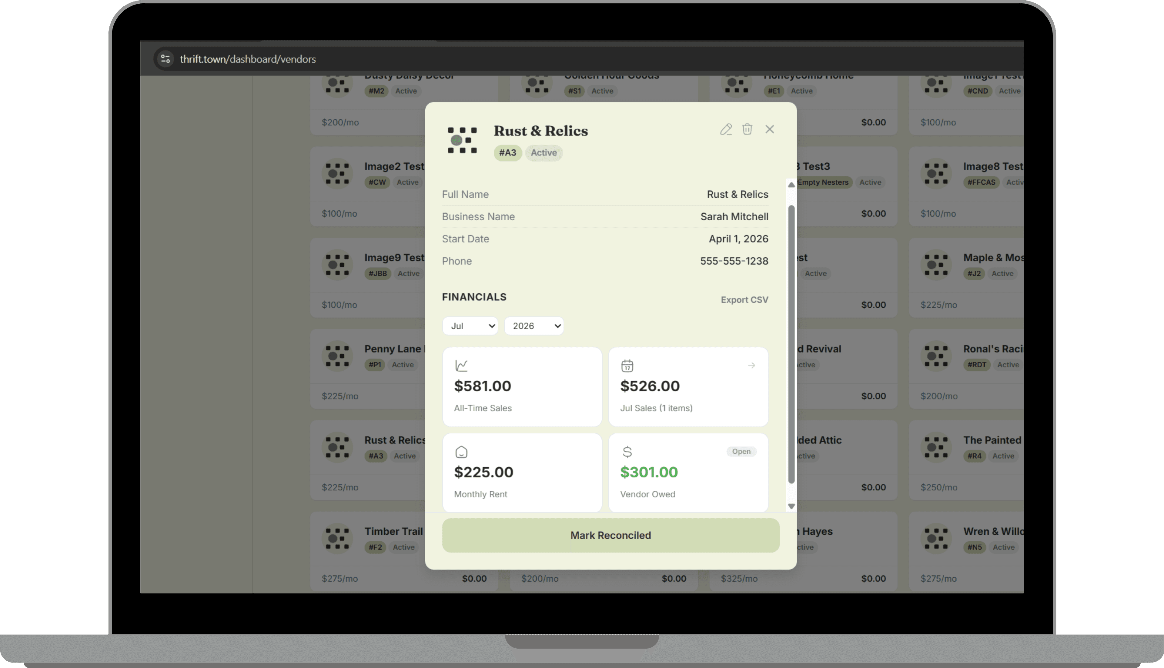 Vendor management on laptop
